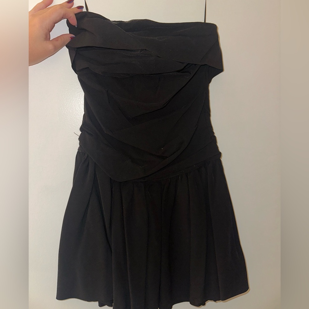 Hello Molly Black Strapless Drop Waist Dress